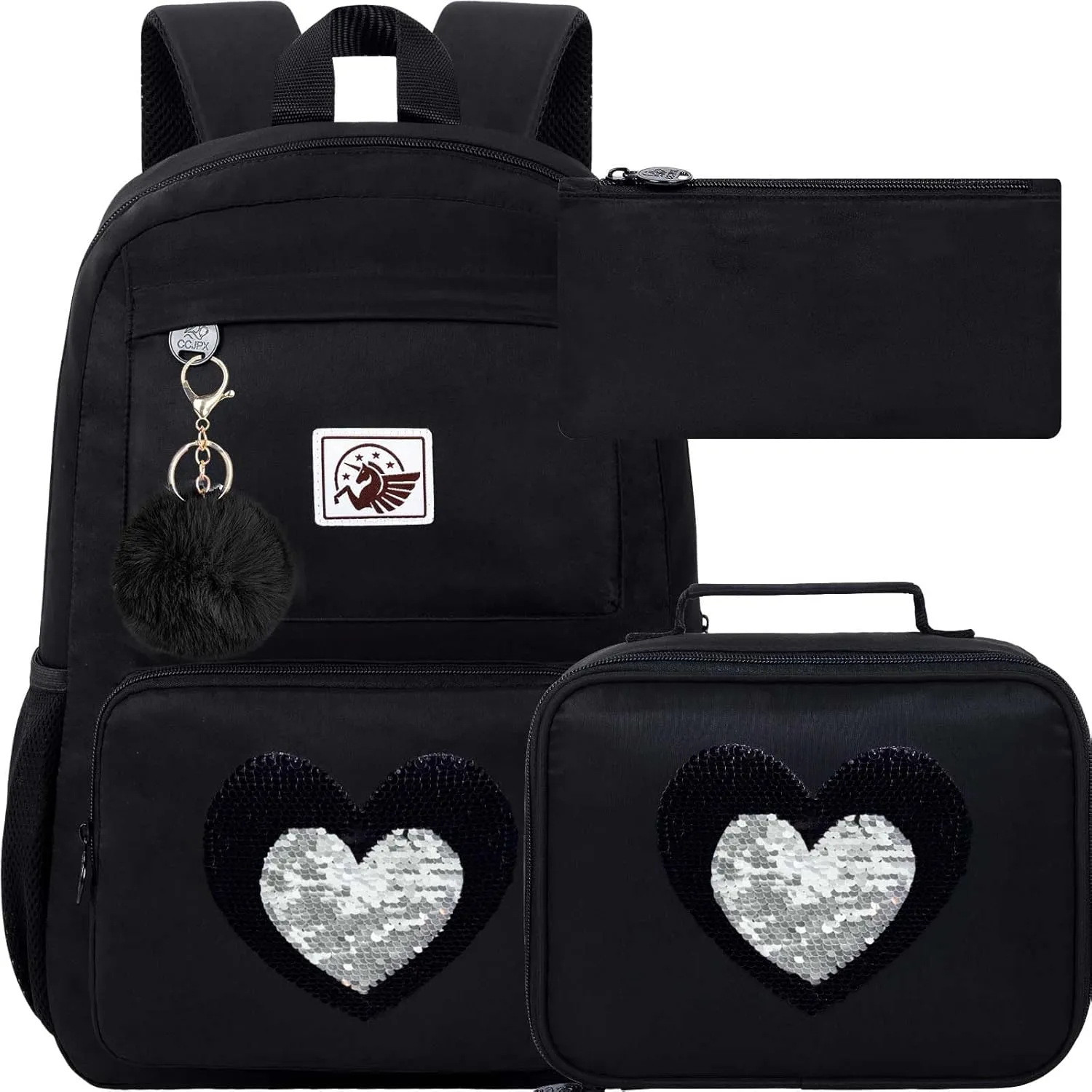 UFNDC Backpacks for Girls, 17" Water Resistant Aesthetic School Bag, Kids Bookbag for Teenagers