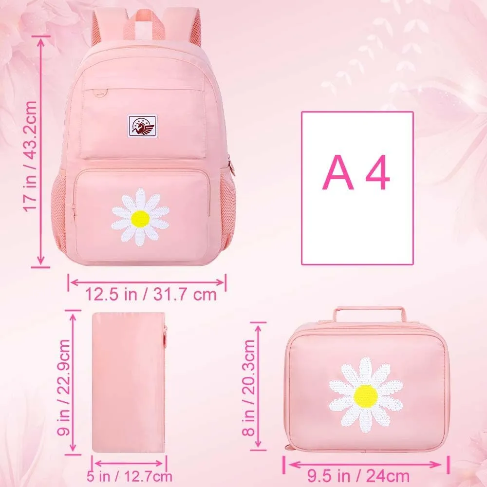 UFNDC Backpacks for Girls, 17" Water Resistant Aesthetic School Bag, Kids Bookbag for Teenagers