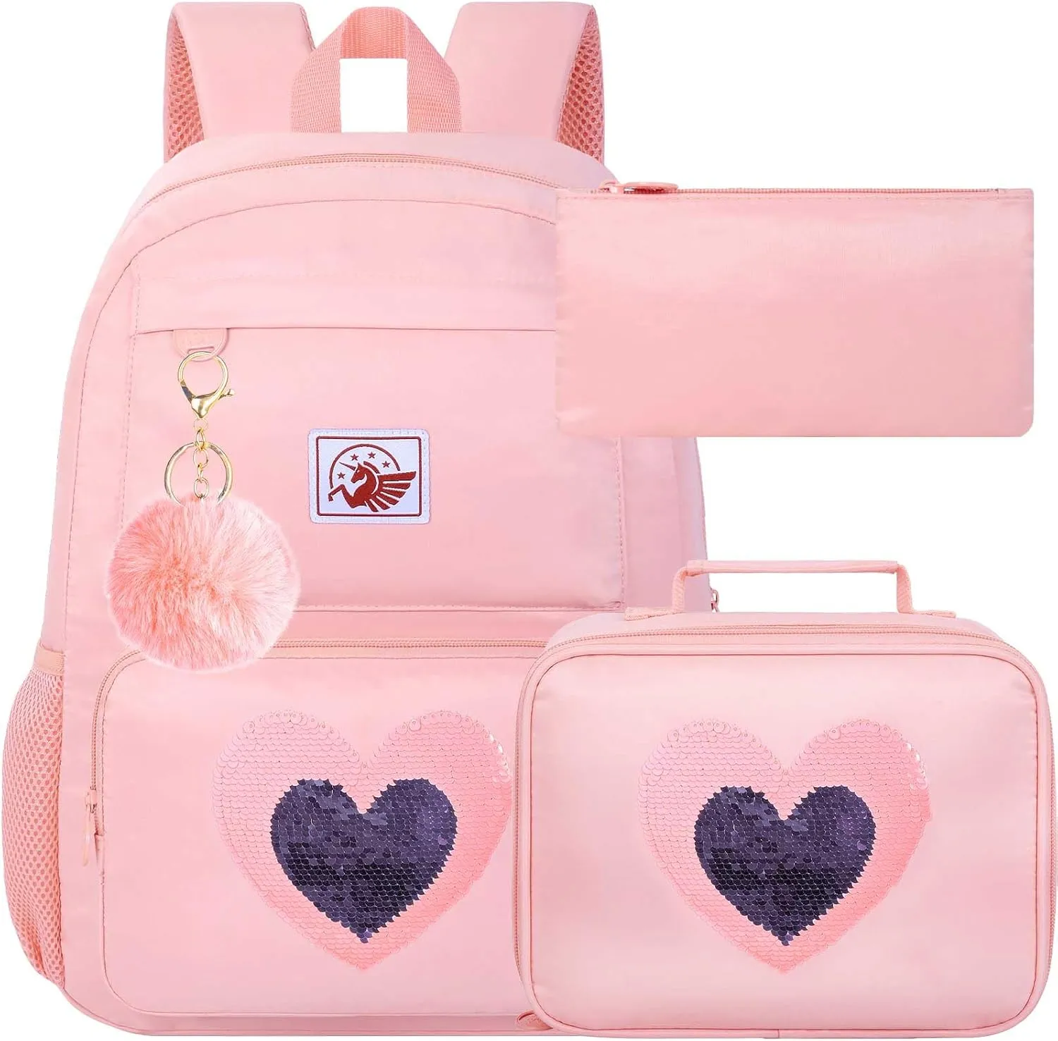 UFNDC Backpacks for Girls, 17" Water Resistant Aesthetic School Bag, Kids Bookbag for Teenagers