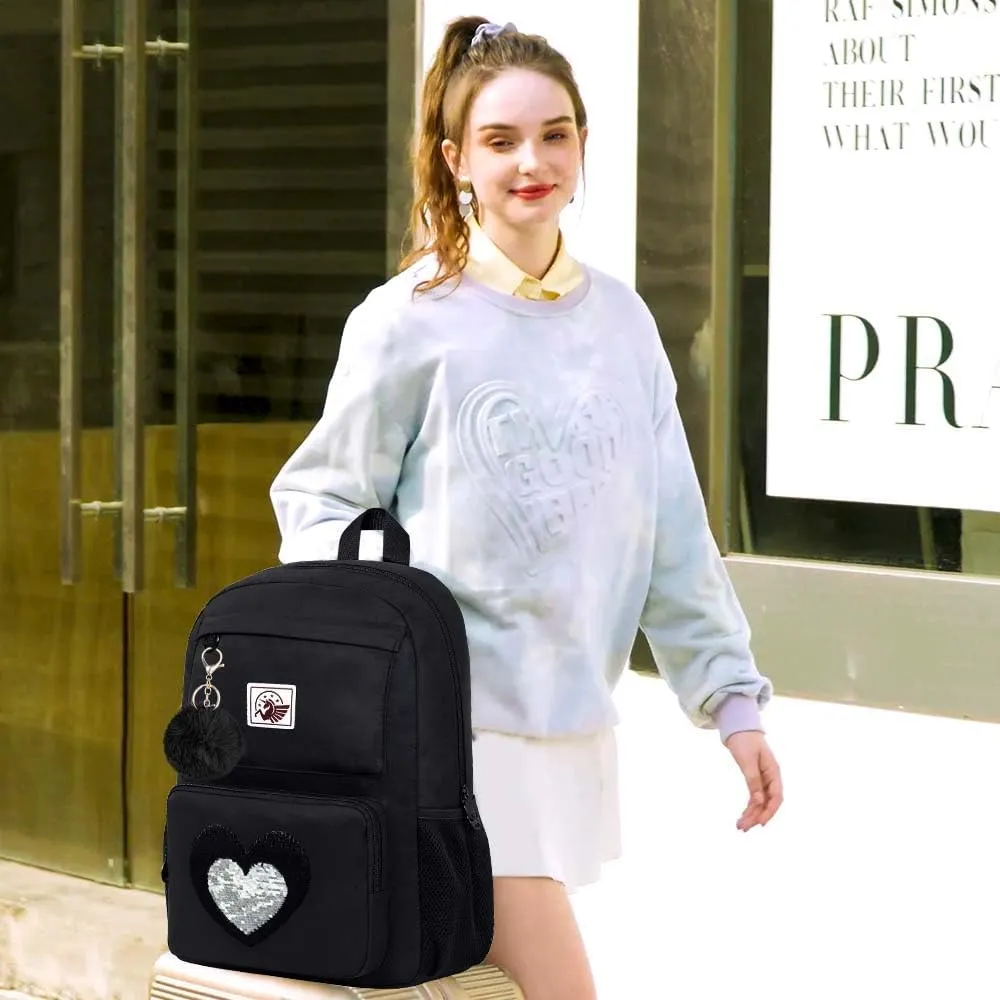 UFNDC Backpacks for Girls, 17" Water Resistant Aesthetic School Bag, Kids Bookbag for Teenagers