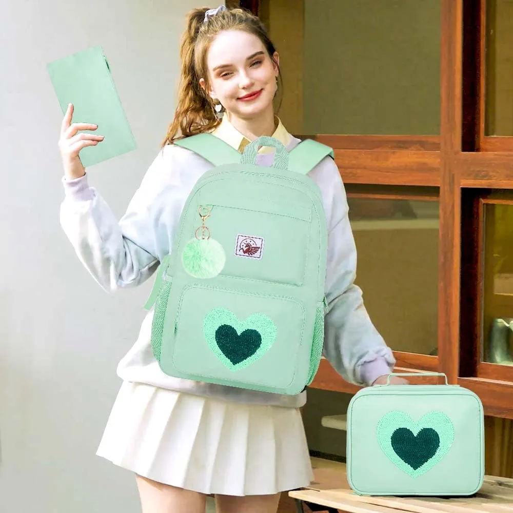 UFNDC Backpacks for Girls, 17" Water Resistant Aesthetic School Bag, Kids Bookbag for Teenagers