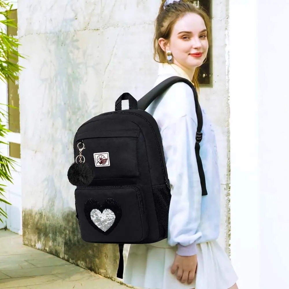 UFNDC Backpacks for Girls, 17" Water Resistant Aesthetic School Bag, Kids Bookbag for Teenagers