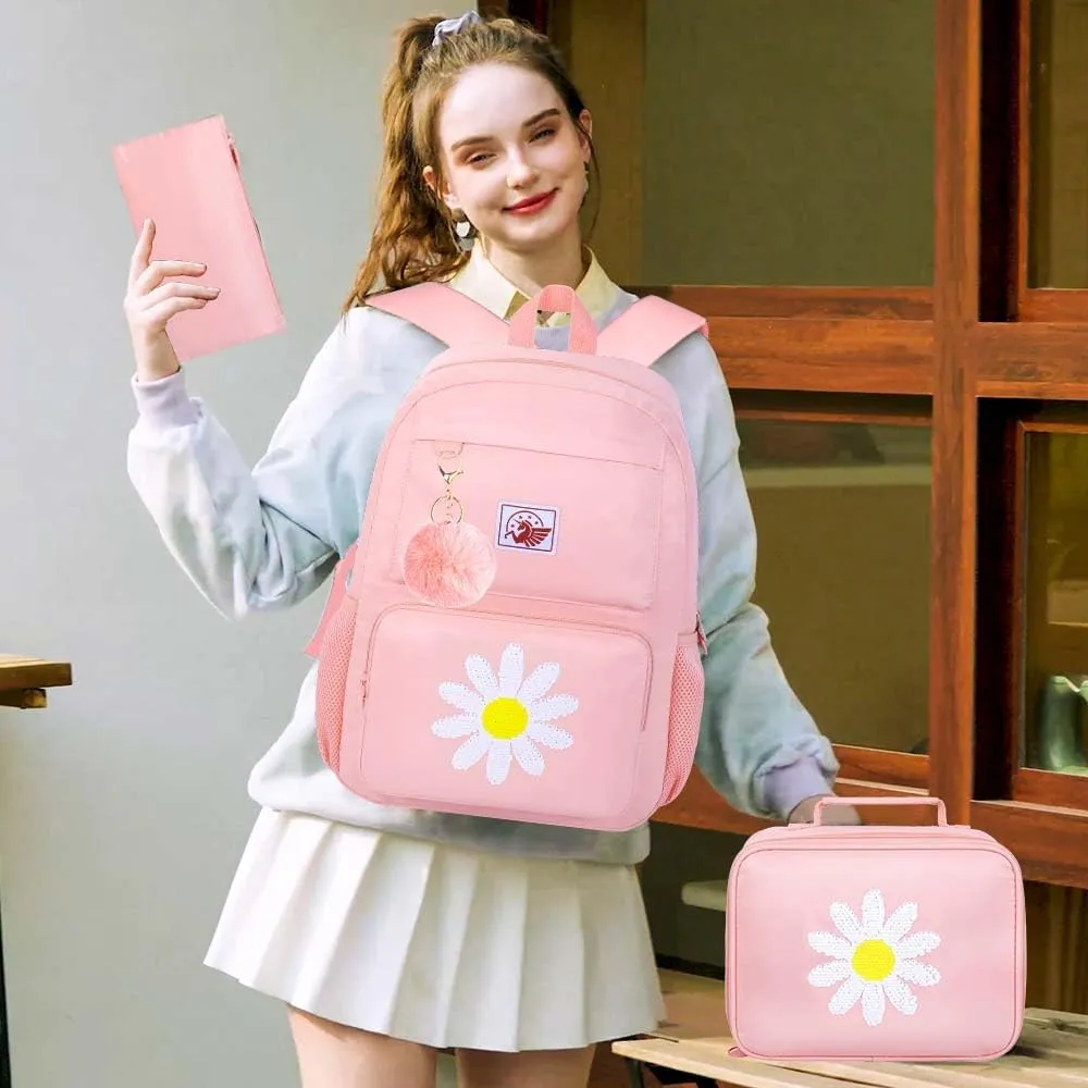 UFNDC Backpacks for Girls, 17" Water Resistant Aesthetic School Bag, Kids Bookbag for Teenagers