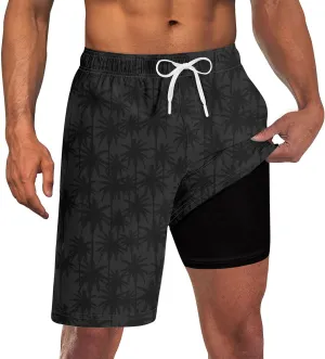 UNICOMIDEA Men Swim Trunks with Compression Liner 9 Inch Long Board Shorts