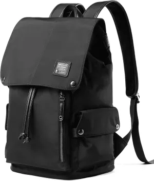 Vintage Backpack Men Fit 15.6 Laptop Waterproof School Bag Casual Suitable Fitness Sports Travel Hiking Work Commuting Class College Bookbag Black