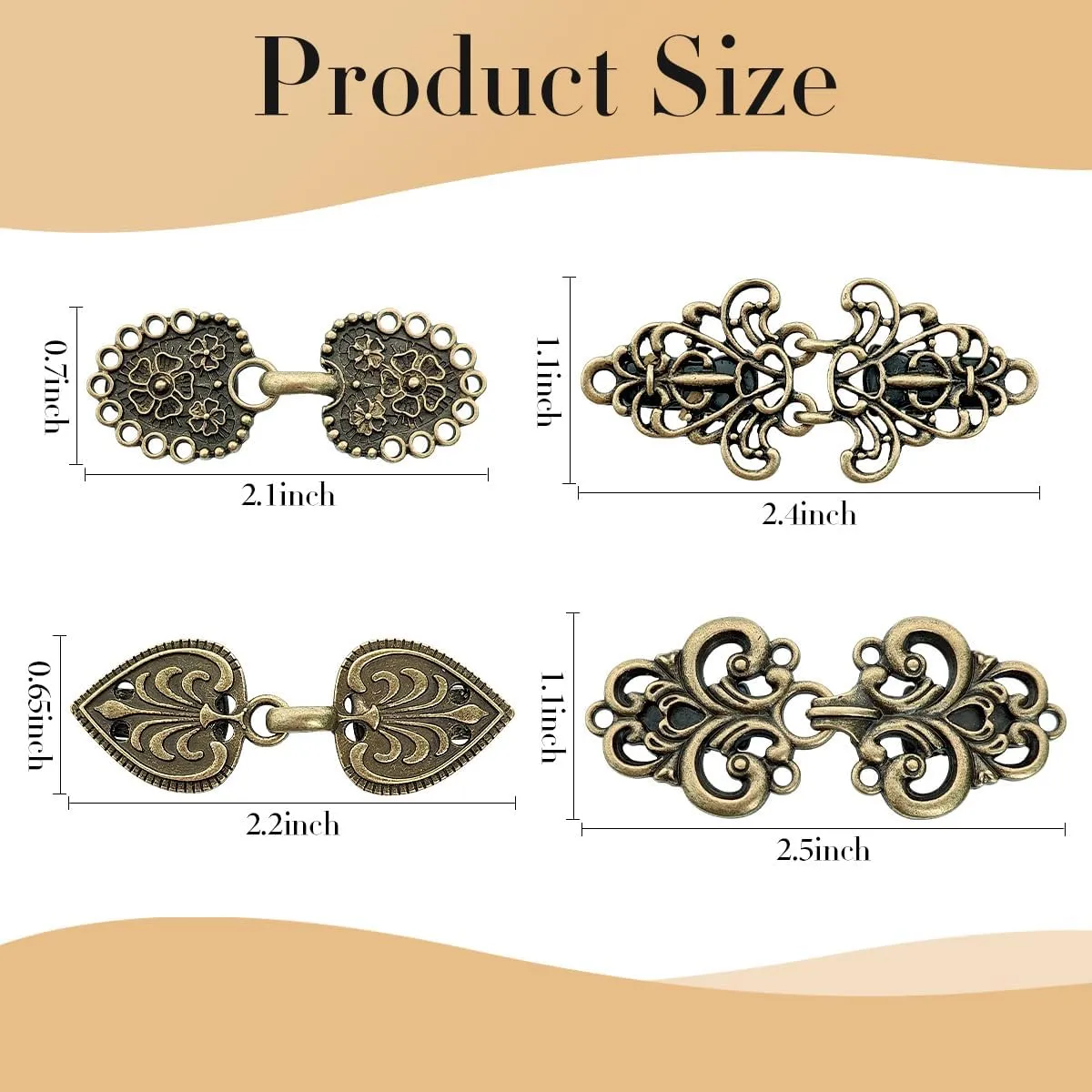 Vintage Shirt Clip - Dress Cinch, Cape Sweater Cardigan Shawl, Cloak Clips for Women - 4Pc