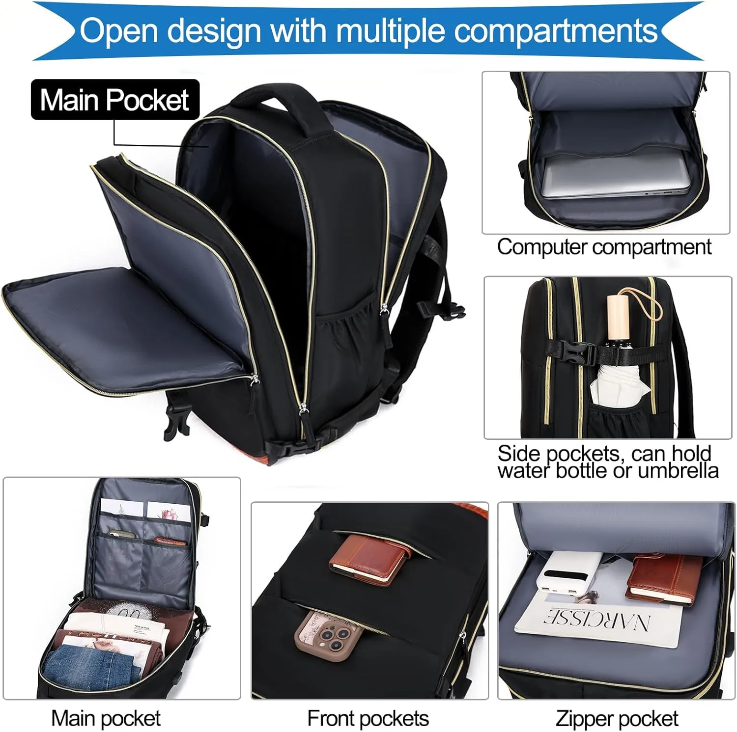 VODIU Travel Backpack for Women, Carry on Backpack Flight Approved Laptop Backpack