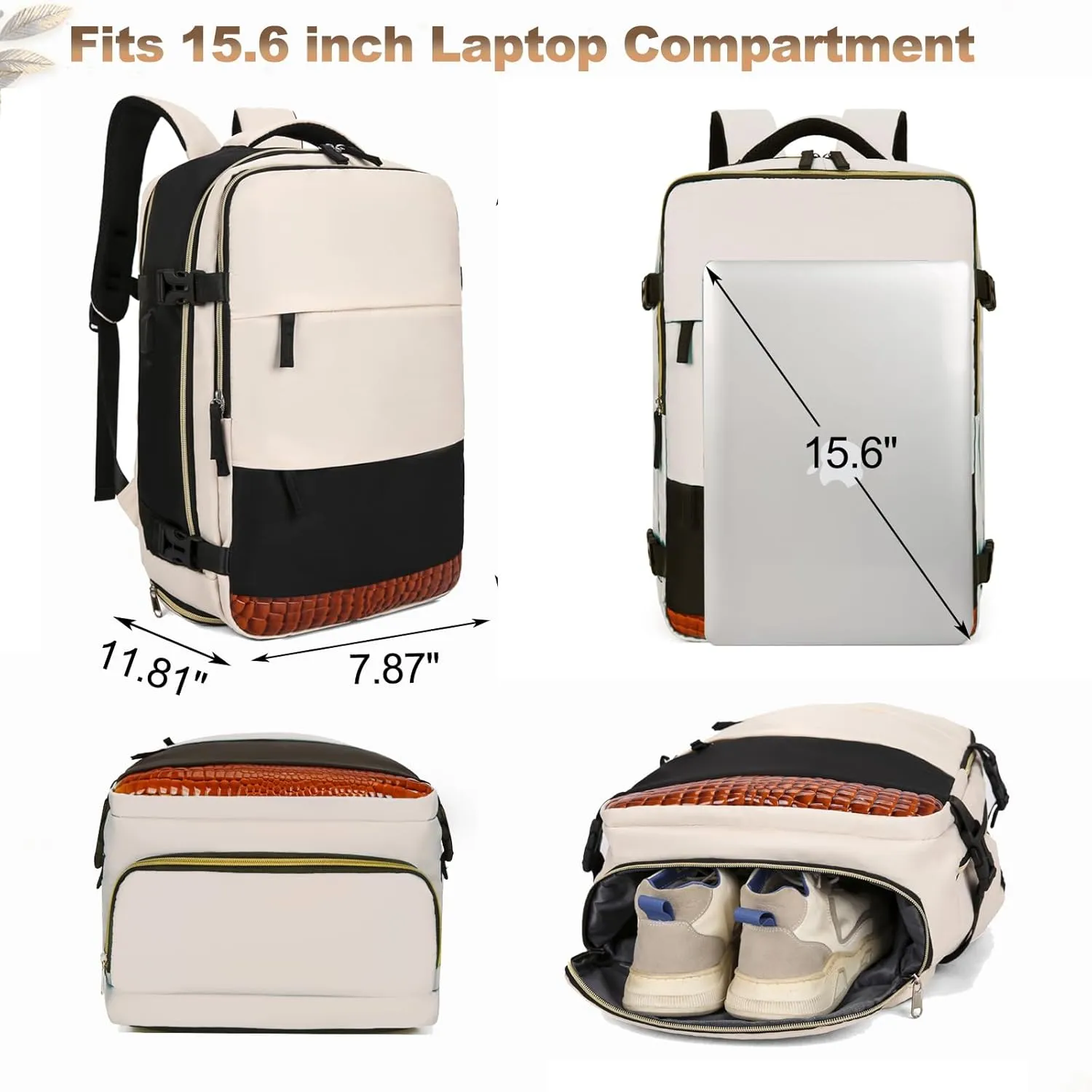 VODIU Travel Backpack For Women Men, Carry On Backpack For Weekender Hiking,Laptop Backpack Flight Approved,Personal Item Travel Bag With Usb Charging Port & Shoe Pouch