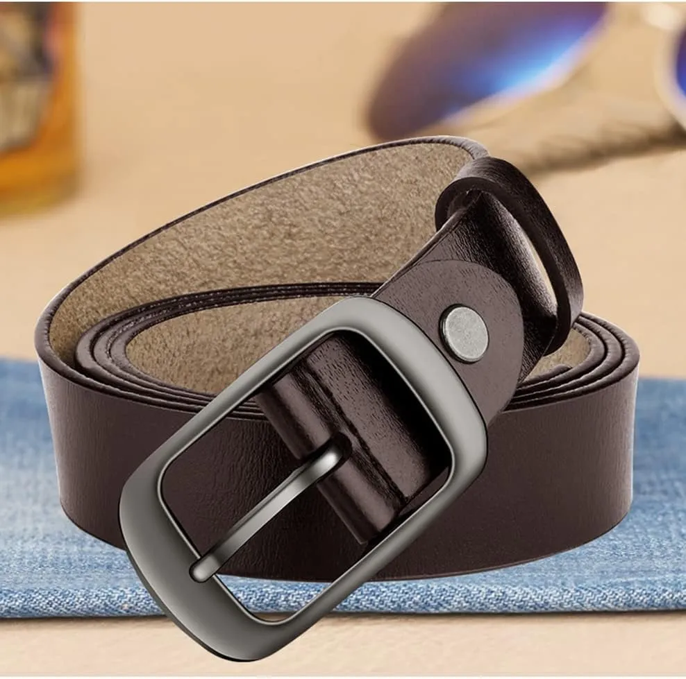West Leathers [2 Pack Women's Belt, Fashion Cowhide with Pin Buckle Waist Belt for Jeans Pants