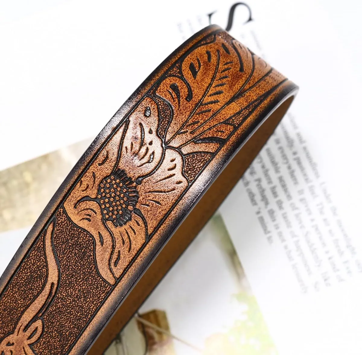 Western-Cowboy-Leather-Belts for Women Turquoise-Oval-Buckle Embossed Cowgirl Belt for Jeans Pants Fit for 27"-41"