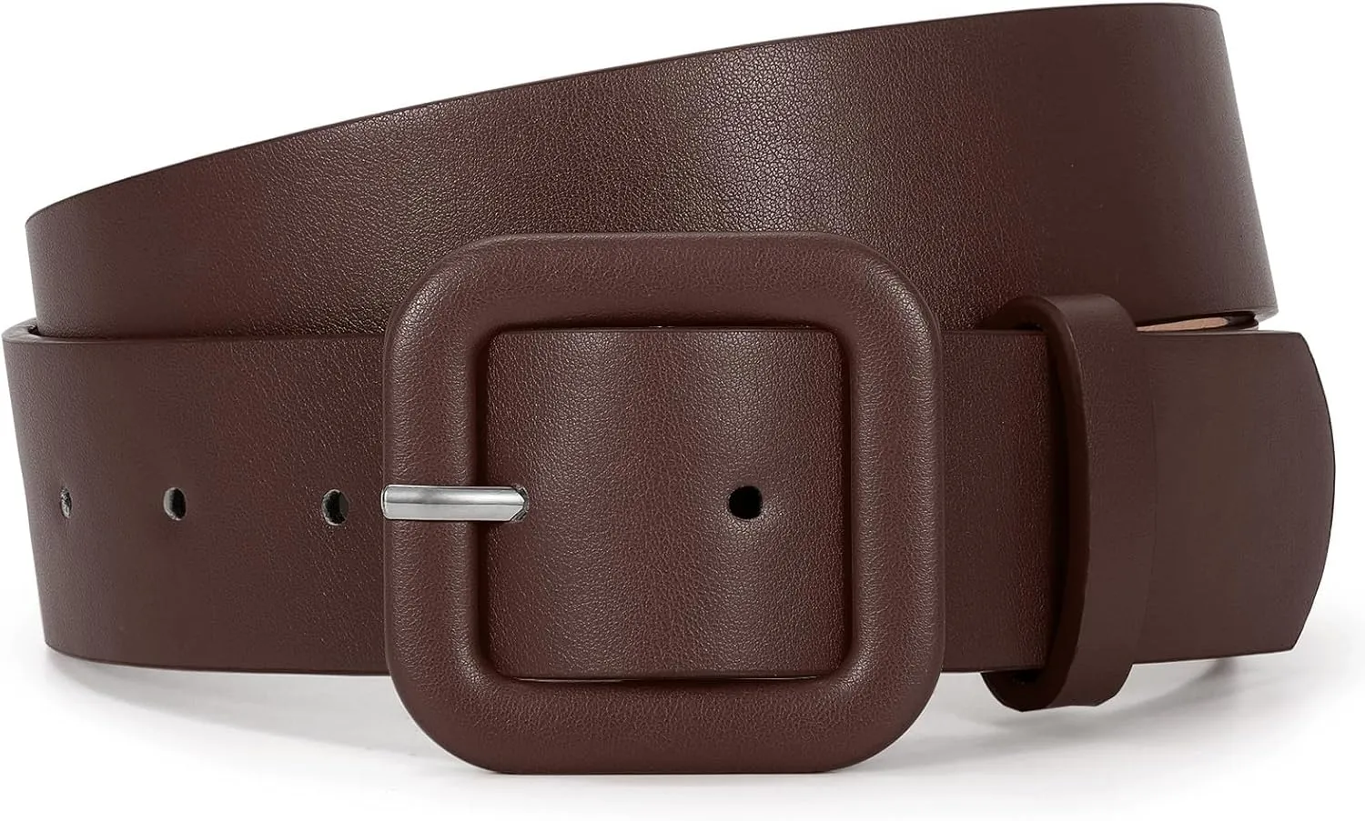 WHIPPY Women Leather Belt Candy Color Fashion Square Buckle Belt Ladies Belt for Jeans Pants Dresses