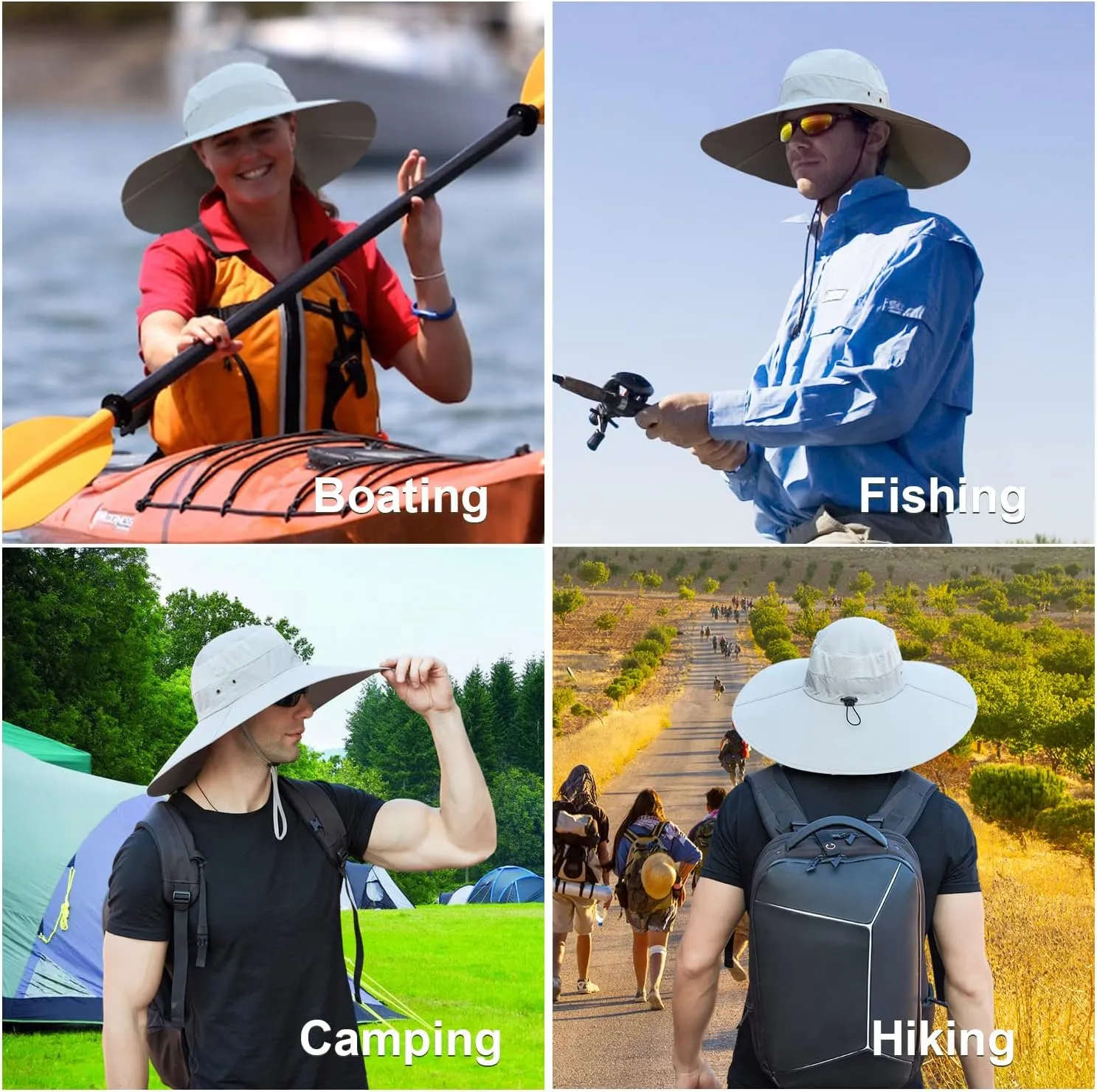 Wide Brim Sun Hat for Men Women UV Protection Ventilated Summer Hats for Fishing Hiking Garden Beach