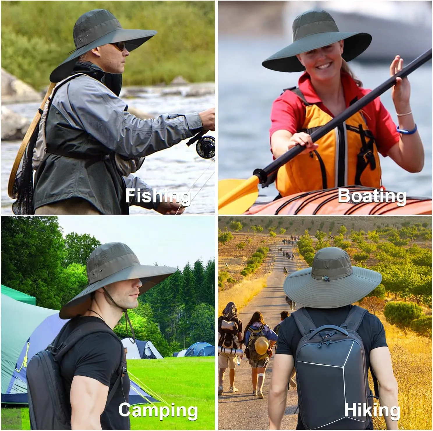 Wide Brim Sun Hat for Men Women UV Protection Ventilated Summer Hats for Fishing Hiking Garden Beach
