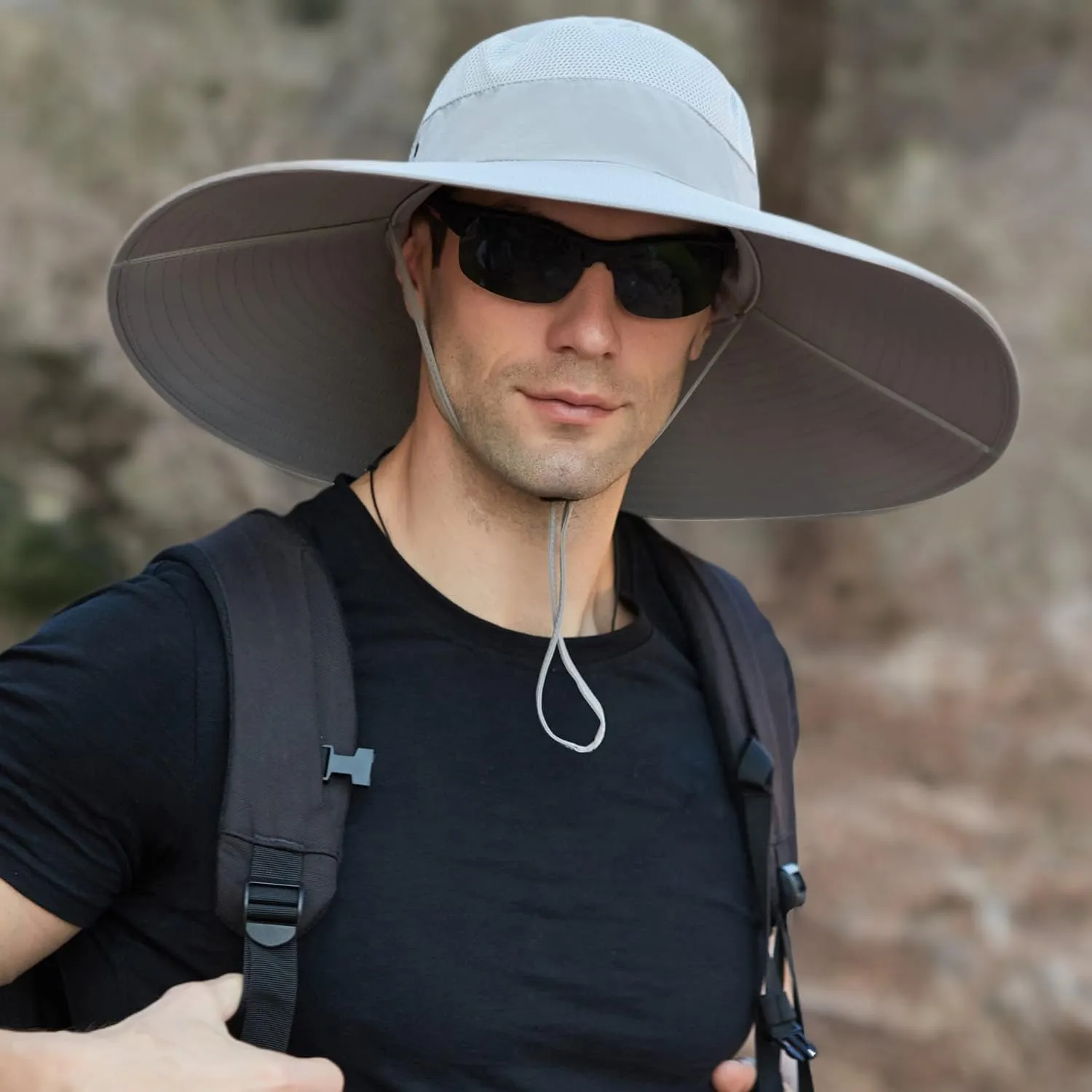 Wide Brim Sun Hat for Men Women UV Protection Ventilated Summer Hats for Fishing Hiking Garden Beach