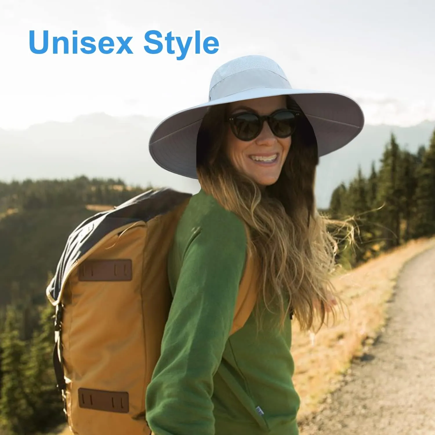 Wide Brim Sun Hat for Men Women UV Protection Ventilated Summer Hats for Fishing Hiking Garden Beach