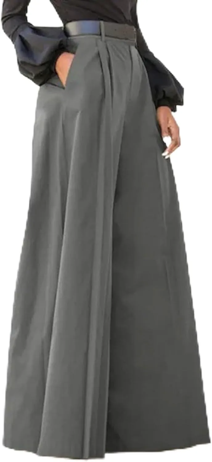 Wide Leg Pants for Womens Summer Elastic High Waist Palazzo Pants Flowy Baggy Comfy Casual Trousers Pockets 2025