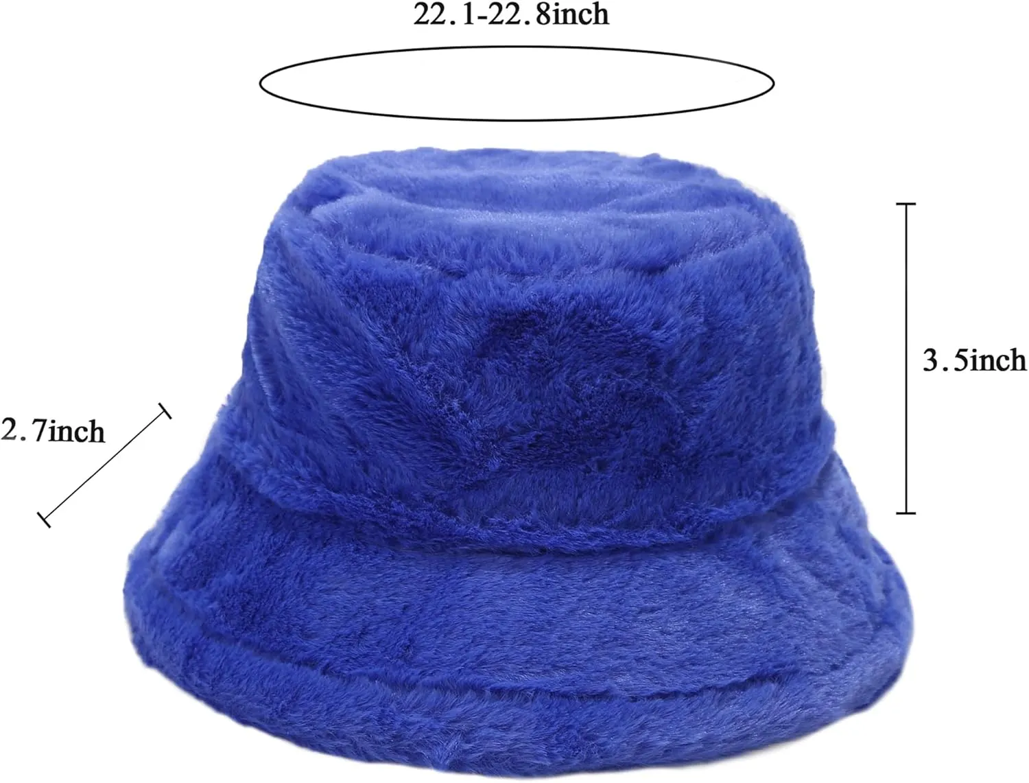 Winter Fluffy Fuzzy Bucket Hat Plush Furry Faux Fur Fisherman Hats Warm Hat for Women