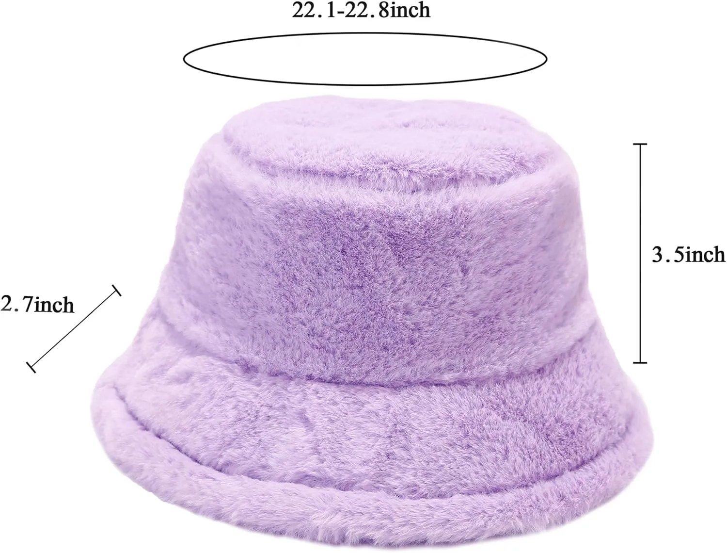 Winter Fluffy Fuzzy Bucket Hat Plush Furry Faux Fur Fisherman Hats Warm Hat for Women