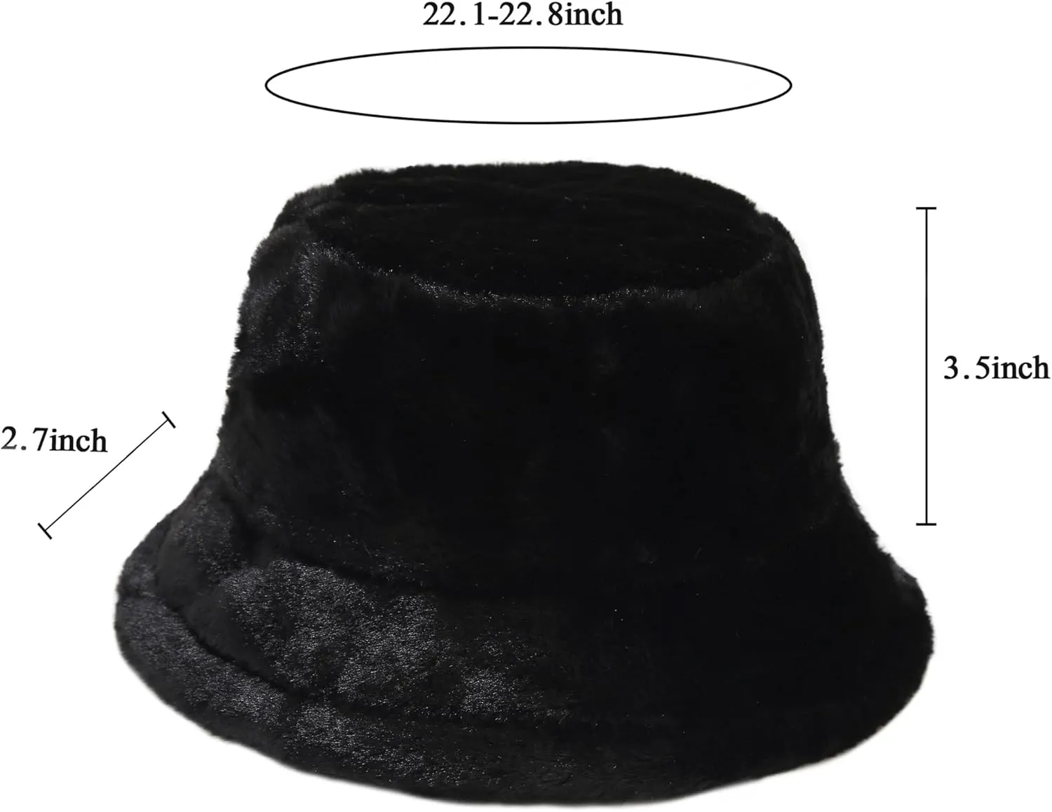 Winter Fluffy Fuzzy Bucket Hat Plush Furry Faux Fur Fisherman Hats Warm Hat for Women
