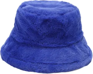 Winter Fluffy Fuzzy Bucket Hat Plush Furry Faux Fur Fisherman Hats Warm Hat for Women