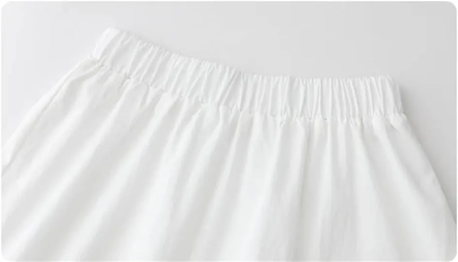 Women Irregular Lace A-Line Skirt Solid Hollow-Out Elastic High Waist Casual Midi Skirts