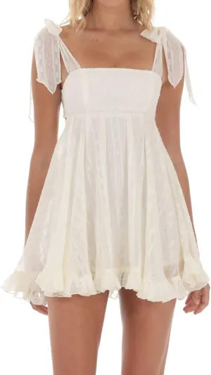 Women Ruffle Babydoll Dress Sleeveless Bow Tie Mini Dresses Summer Striped Floral Print A-Line Party Sundress