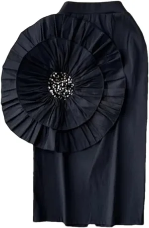Women Sequins Midi Skirt Floral Appliques High Waist Casual Hip Wrap Pencil Skirts