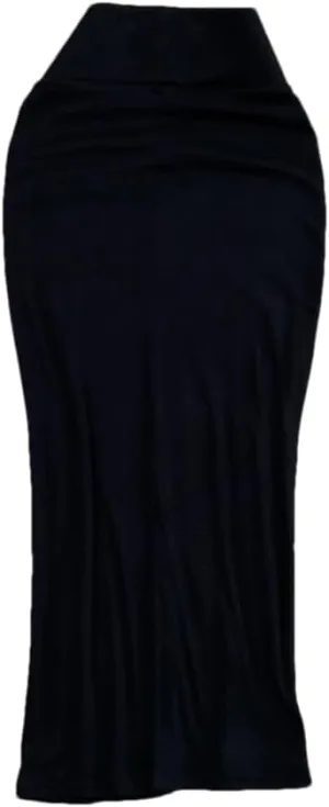 Women Solid Casual Split Skirt Elastic High Waist Vintage Midi Wrap Flared Skirts
