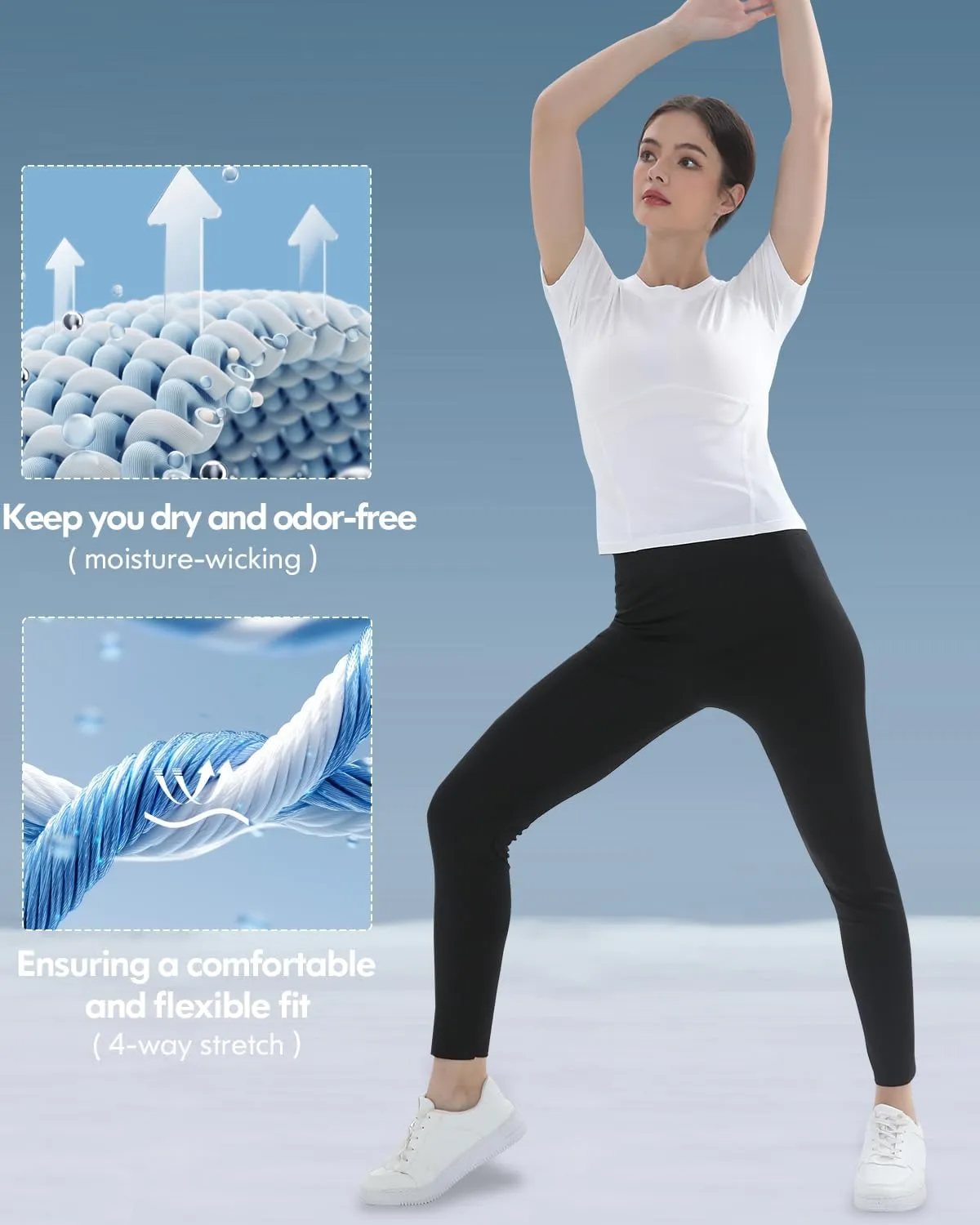 Women's Compression Shirts Short Sleeve Athletic Workout Top Dry Fit Sun Protection T-Shirt for Gym Yoga Running 2 4 Pack