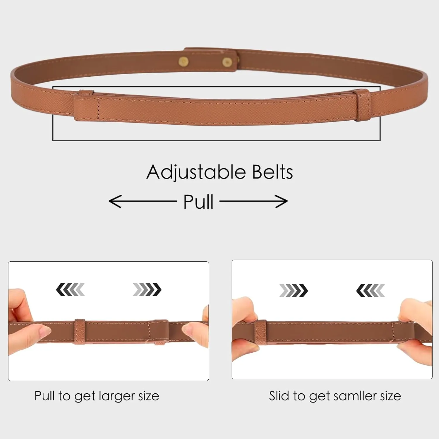 Women's Fashion Classic Metal Buckle Leather Belt with Jeans Dress
