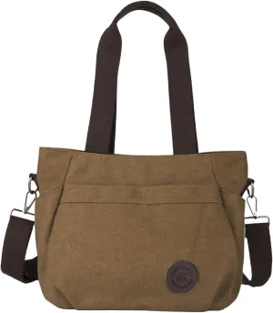 Womens Large Canvas Tote Bag Convertible Backpack Lightweight Crossbody Shoulder Bag Multi-pocket Top Handle Work Bag