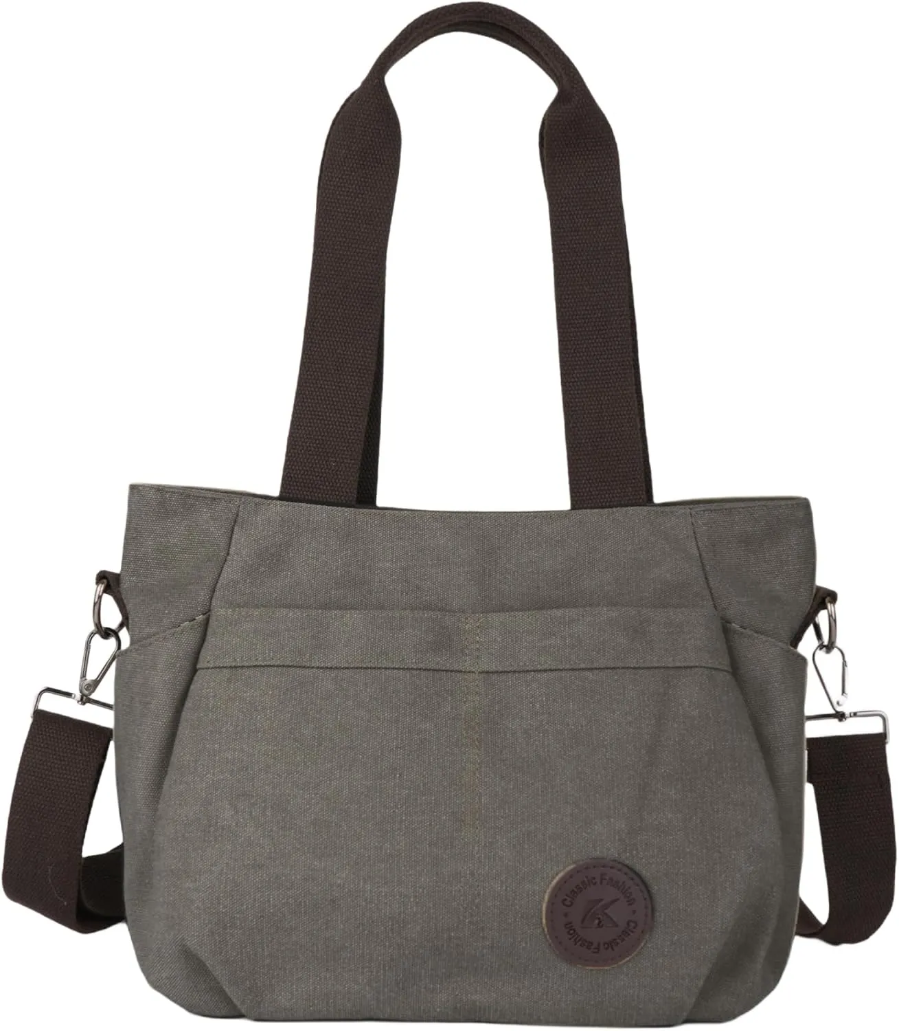 Womens Large Canvas Tote Bag Convertible Backpack Lightweight Crossbody Shoulder Bag Multi-pocket Top Handle Work Bag