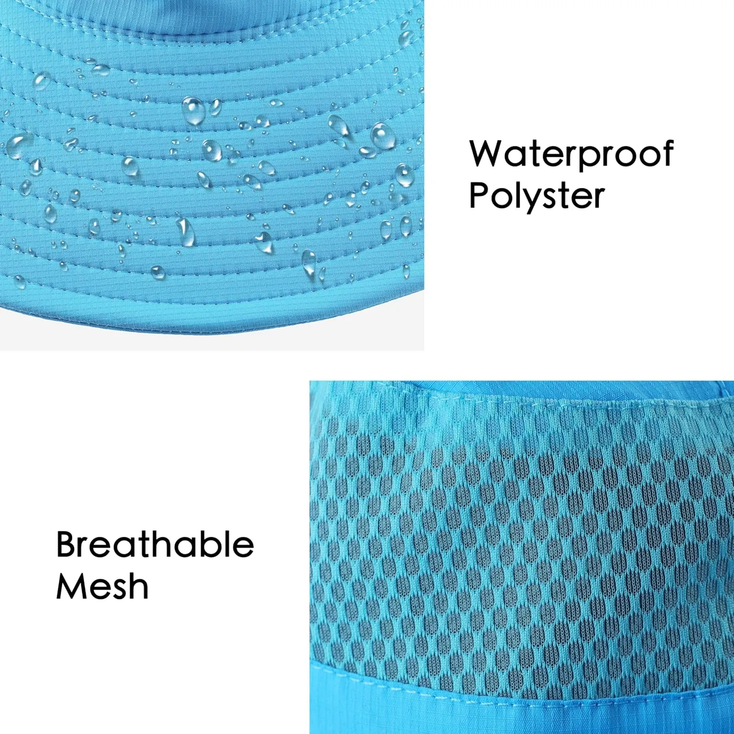 Womens Ponytail Sun Hat Wide Brim Mesh Bucket Hat UV UPF50 Protection Hat Foldable Summer Travel Beach Fishing Hats