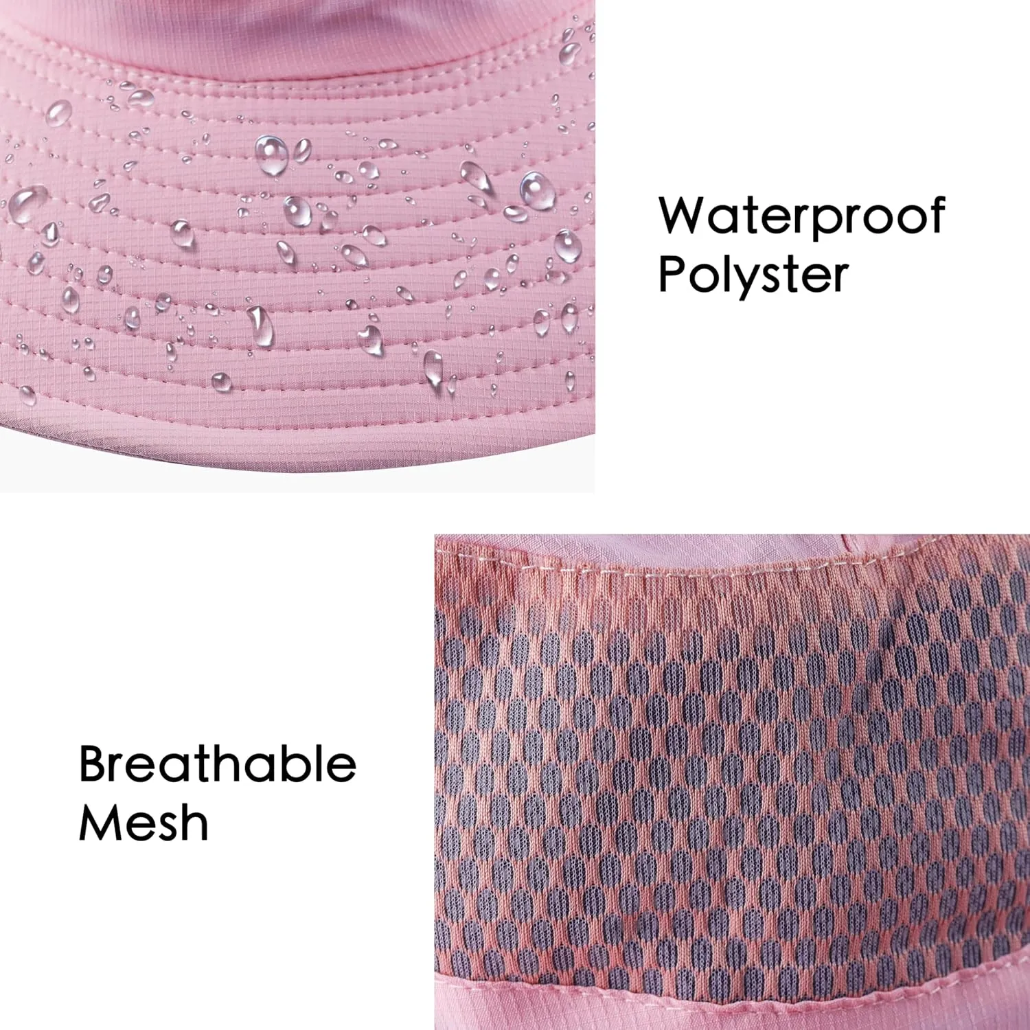 Womens Ponytail Sun Hat Wide Brim Mesh Bucket Hat UV UPF50 Protection Hat Foldable Summer Travel Beach Fishing Hats