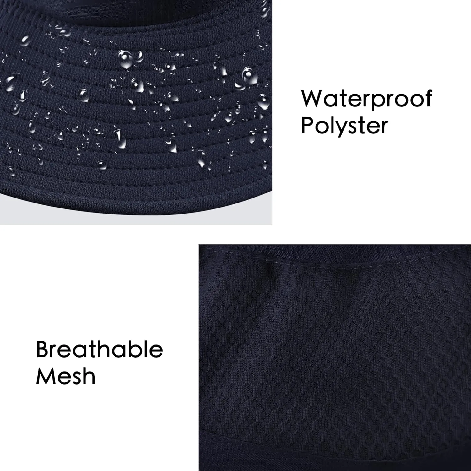 Womens Ponytail Sun Hat Wide Brim Mesh Bucket Hat UV UPF50 Protection Hat Foldable Summer Travel Beach Fishing Hats
