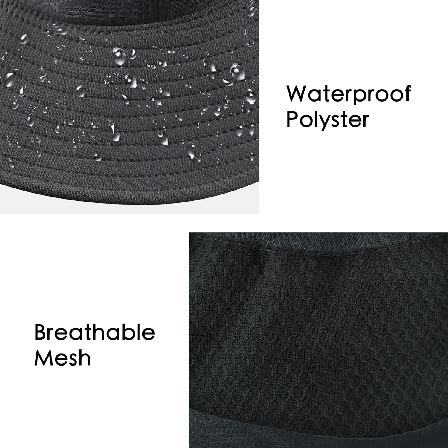 Womens Ponytail Sun Hat Wide Brim Mesh Bucket Hat UV UPF50 Protection Hat Foldable Summer Travel Beach Fishing Hats