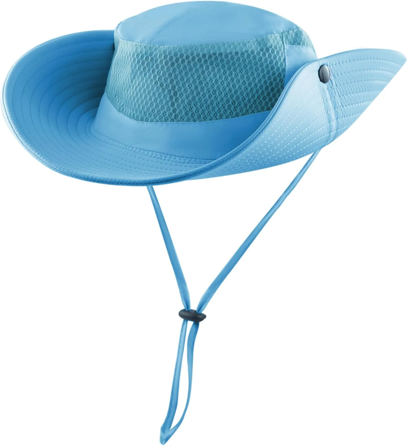 Womens Ponytail Sun Hat Wide Brim Mesh Bucket Hat UV UPF50 Protection Hat Foldable Summer Travel Beach Fishing Hats