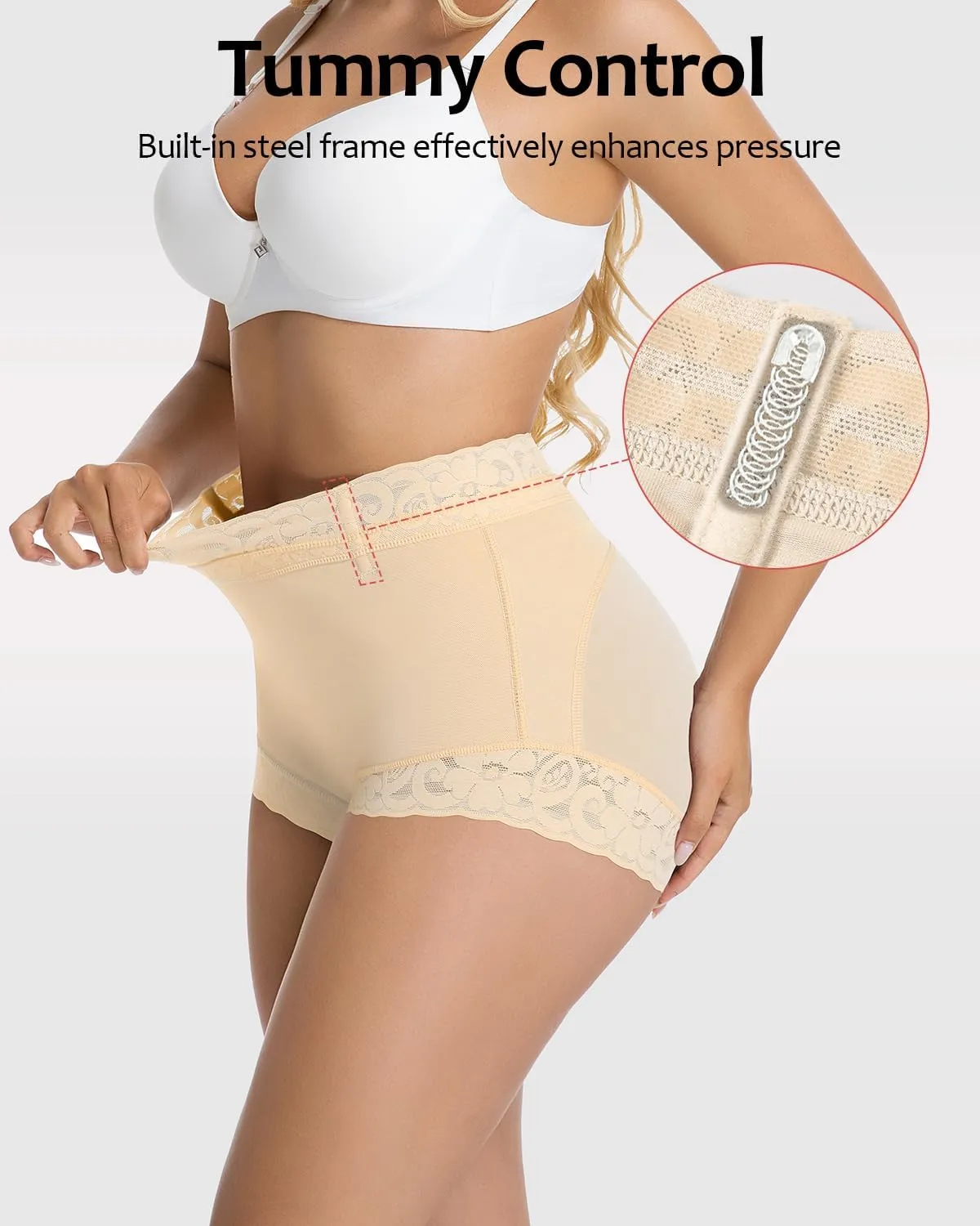 Womens Shapewear Control Panties Butt Lifter Boyshort Lace Panties Underwear