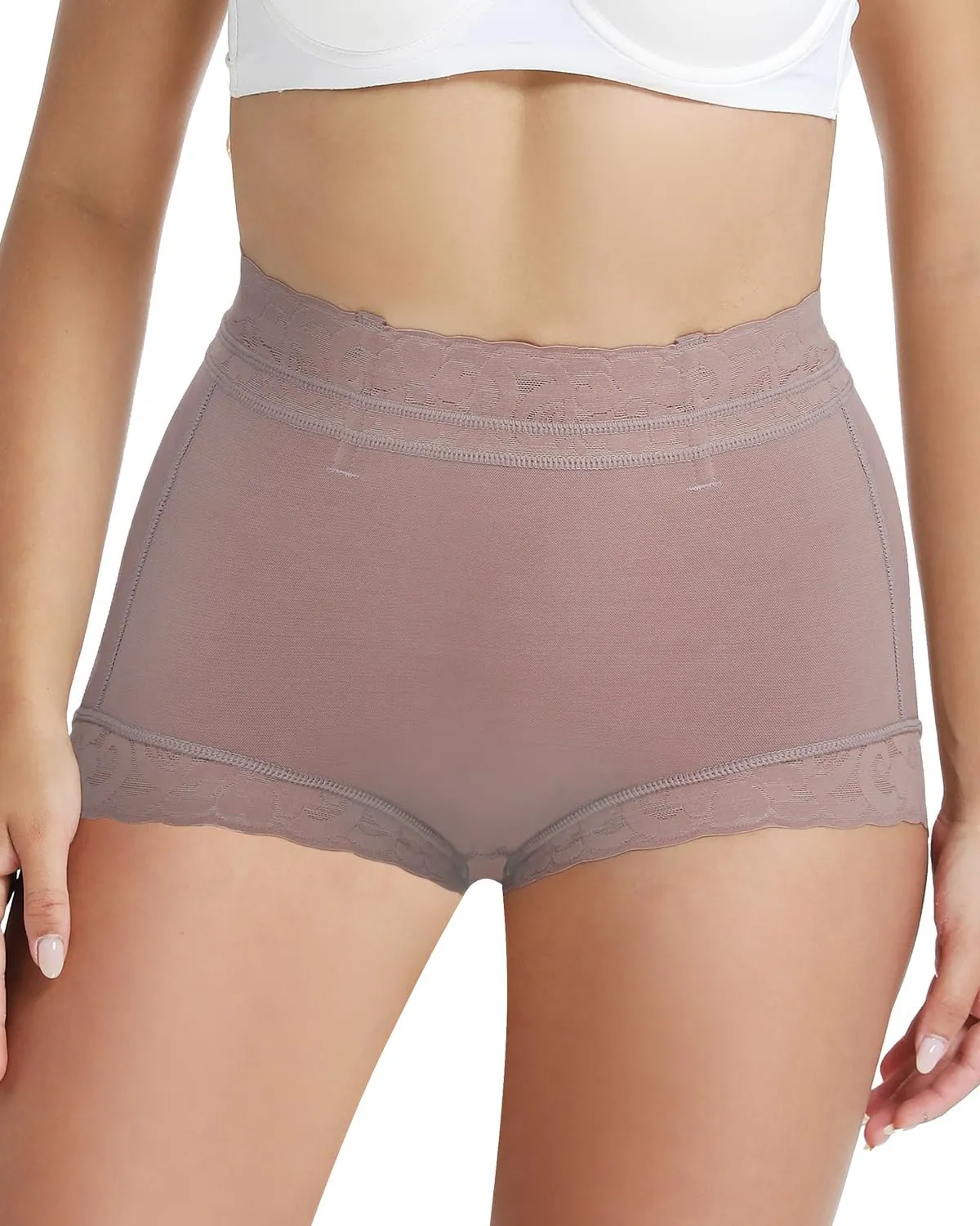 Womens Shapewear Control Panties Butt Lifter Boyshort Lace Panties Underwear