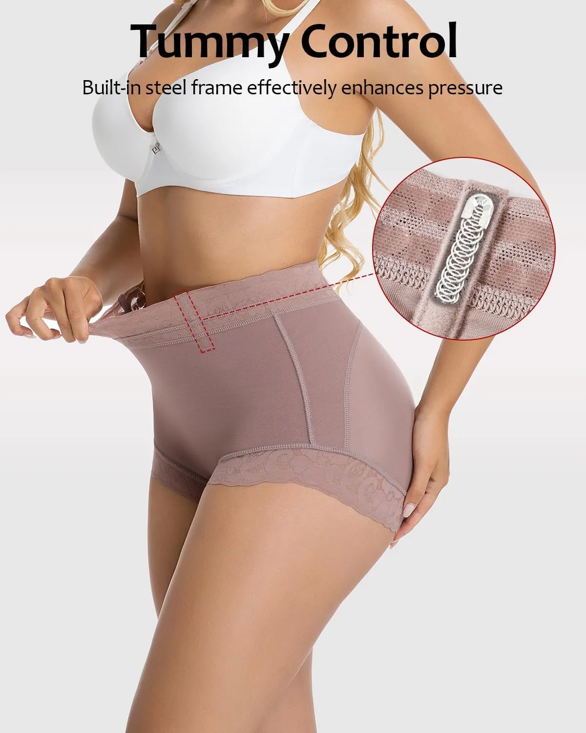 Womens Shapewear Control Panties Butt Lifter Boyshort Lace Panties Underwear