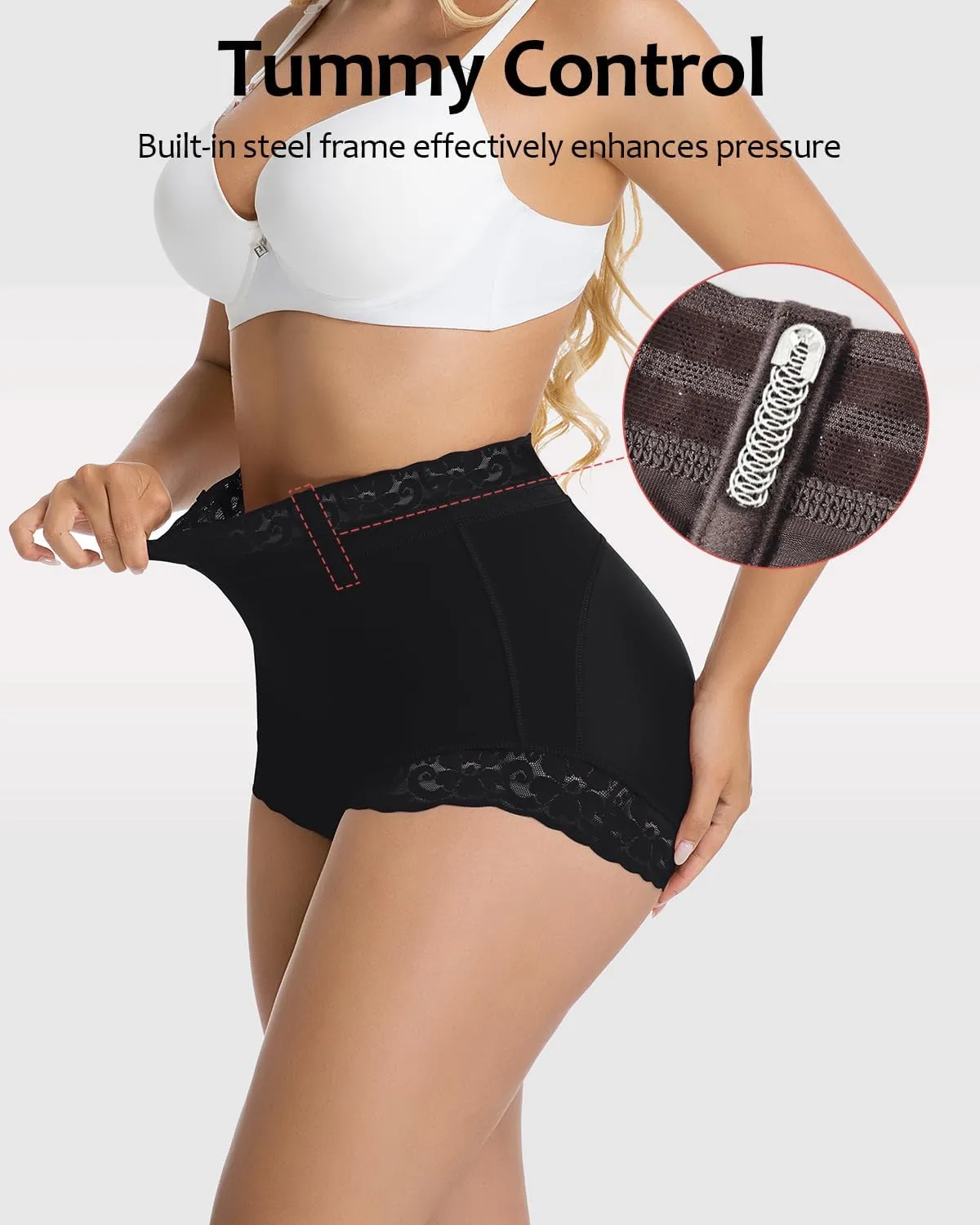 Womens Shapewear Control Panties Butt Lifter Boyshort Lace Panties Underwear