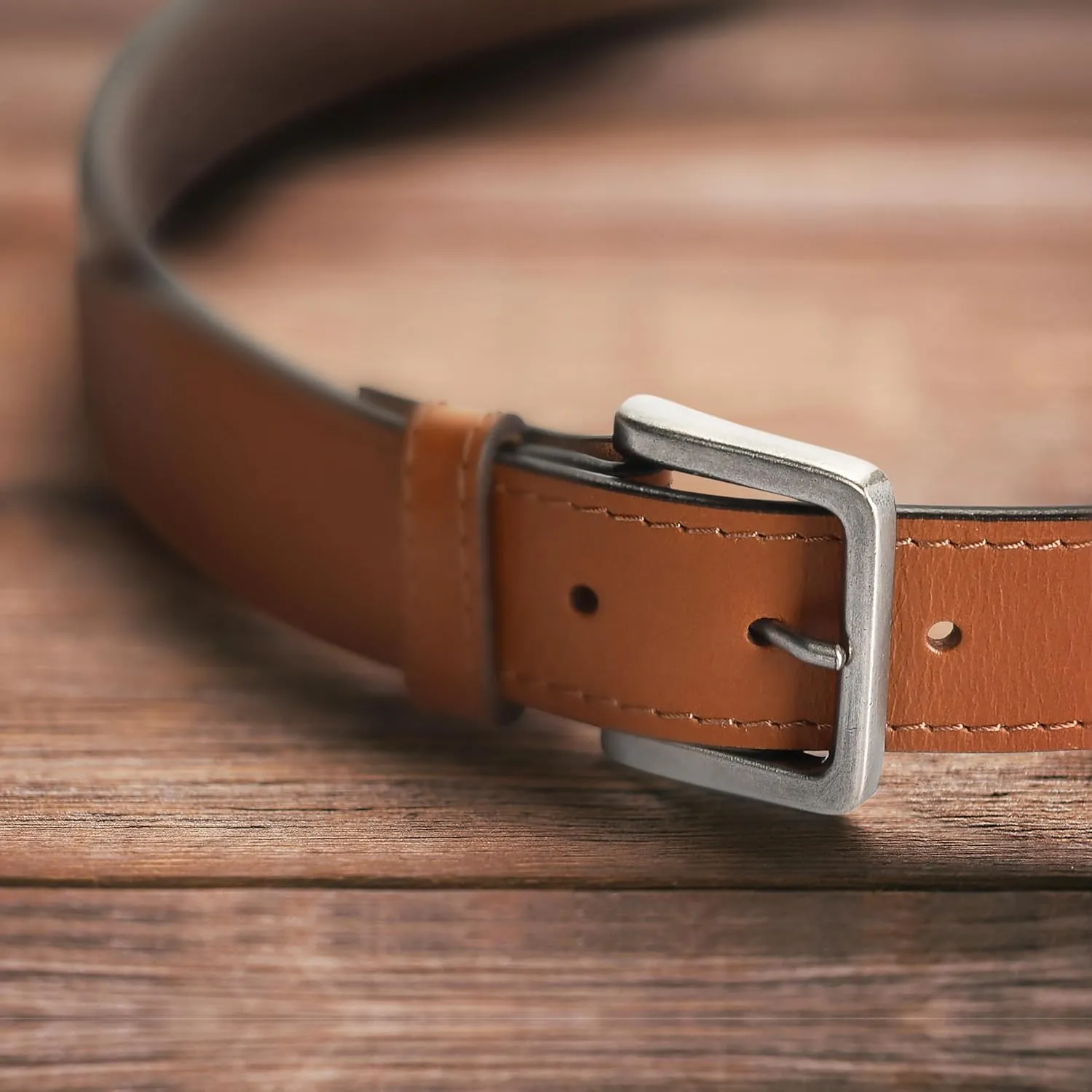 Wrangler Mens Leather Belt, Country Casual Every Day Belt for Jeans