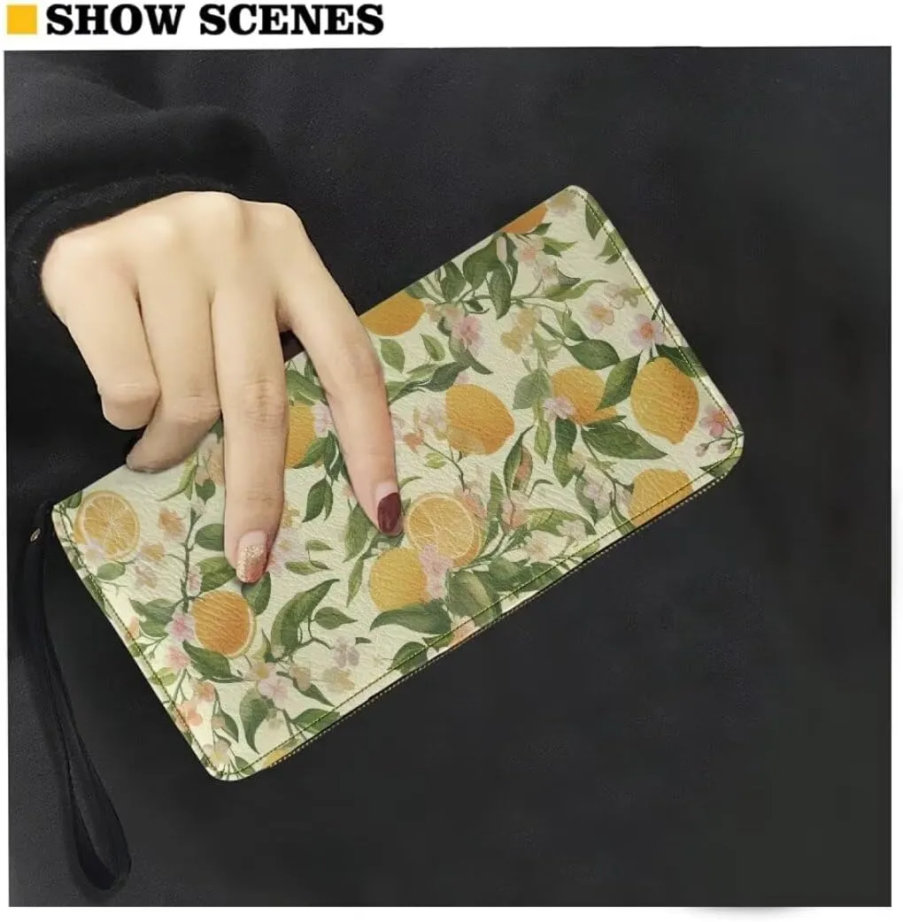Wristlet Wallet for Women Leather Zip Around Clutch Travel Purse Fashion Travel Business Shopping Money Clips