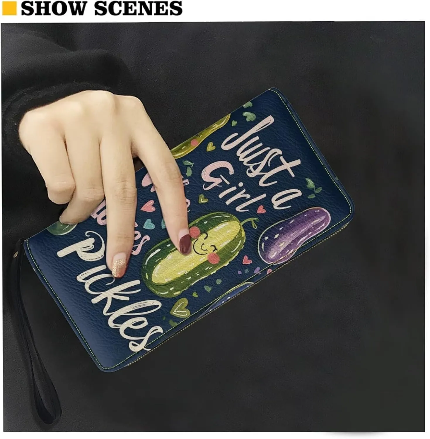 Wristlet Wallet for Women Leather Zip Around Clutch Travel Purse Fashion Travel Business Shopping Money Clips