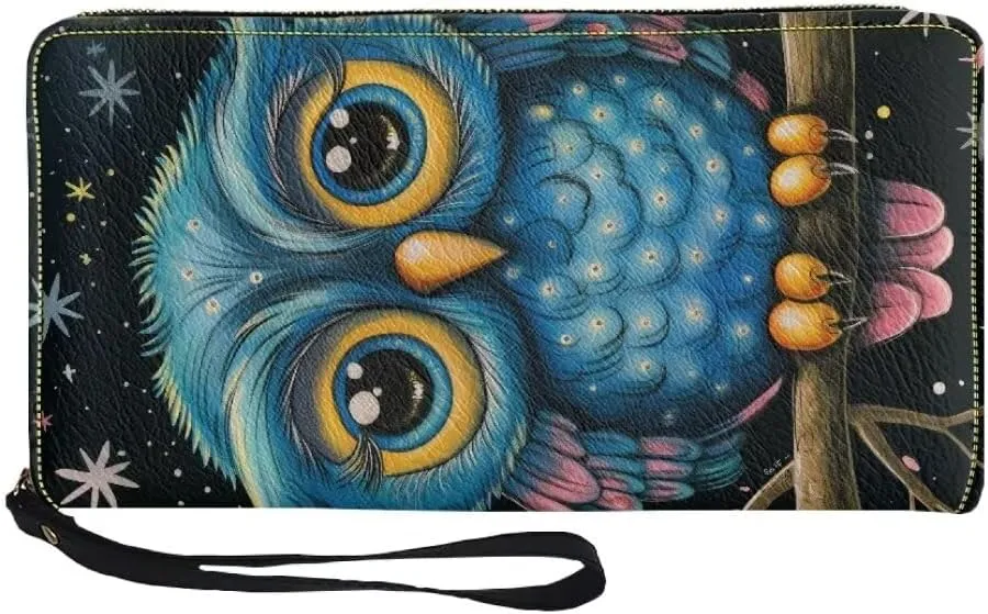 Wristlet Wallet for Women Leather Zip Around Clutch Travel Purse Fashion Travel Business Shopping Money Clips
