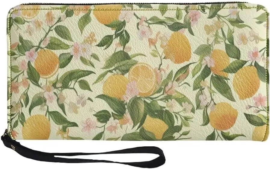 Wristlet Wallet for Women Leather Zip Around Clutch Travel Purse Fashion Travel Business Shopping Money Clips