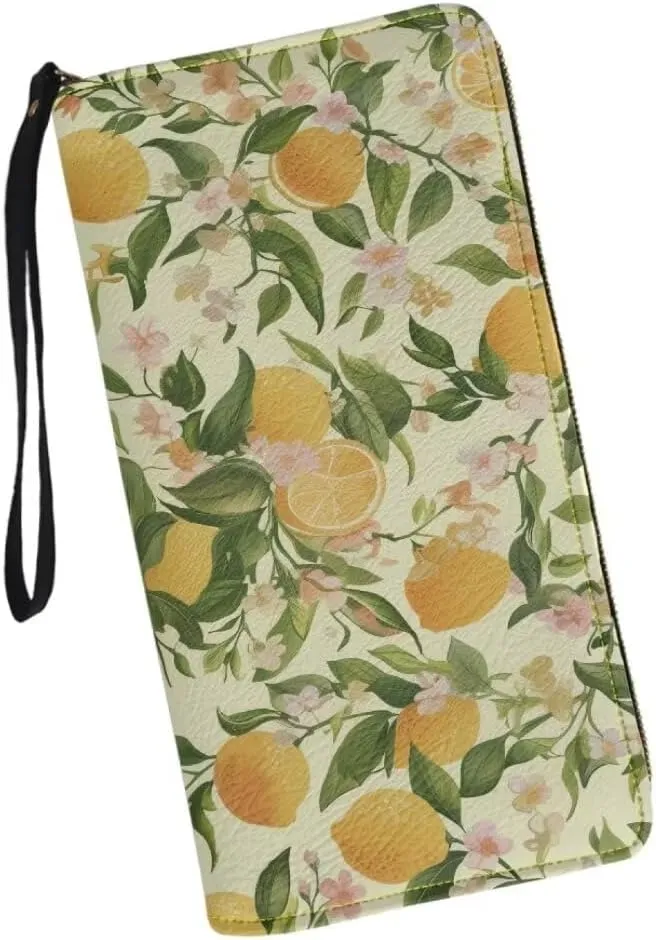 Wristlet Wallet for Women Leather Zip Around Clutch Travel Purse Fashion Travel Business Shopping Money Clips