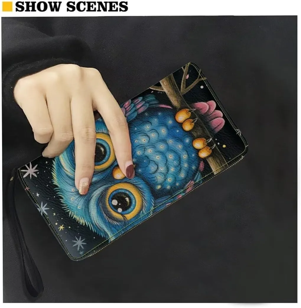 Wristlet Wallet for Women Leather Zip Around Clutch Travel Purse Fashion Travel Business Shopping Money Clips