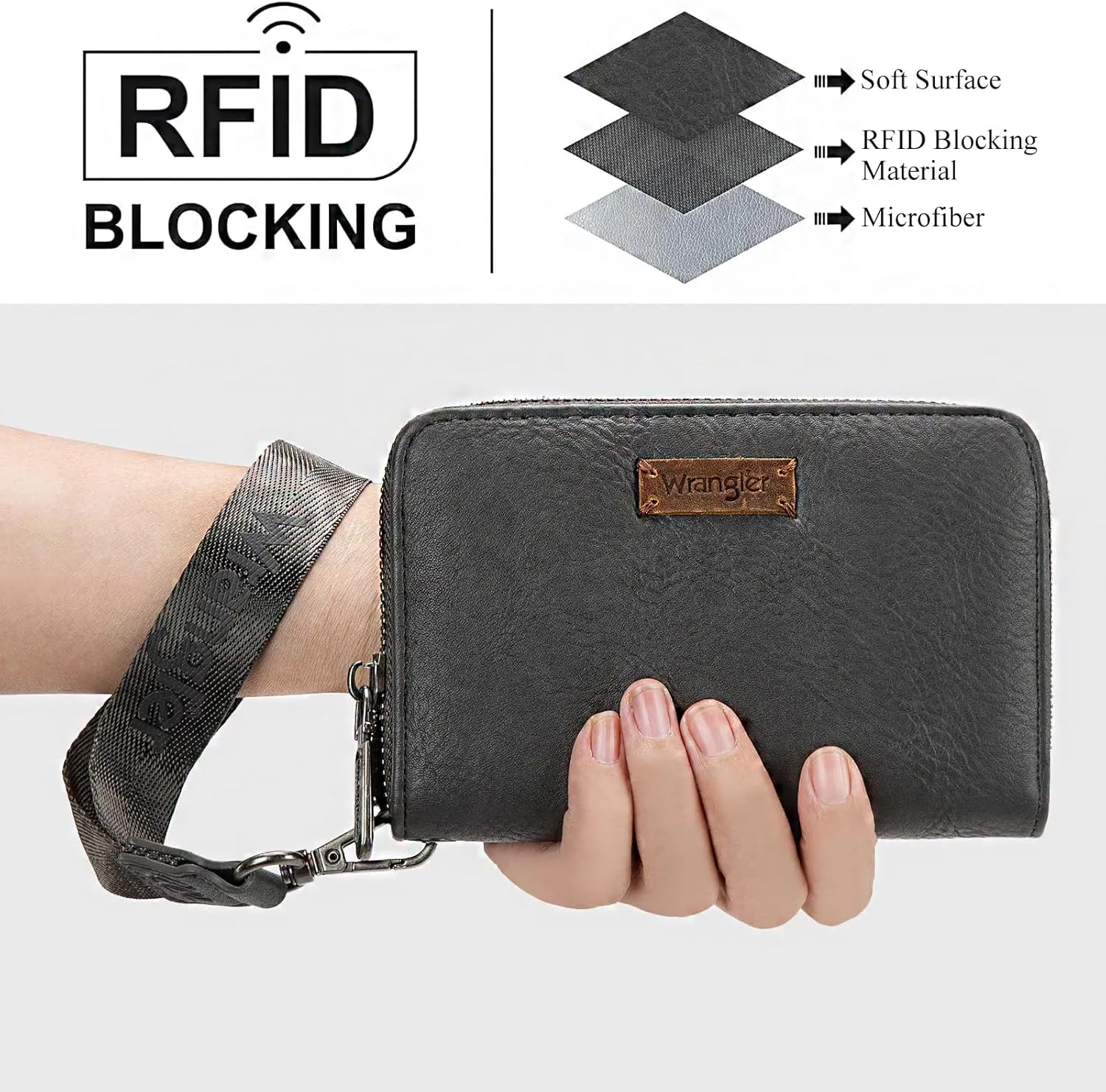 X Wrangler Rfid Card Holder Women's Wallets Card Cases & Money Organizers with Wristlet and Coin Pouch Minimalist Lightweight and Easy to Carry