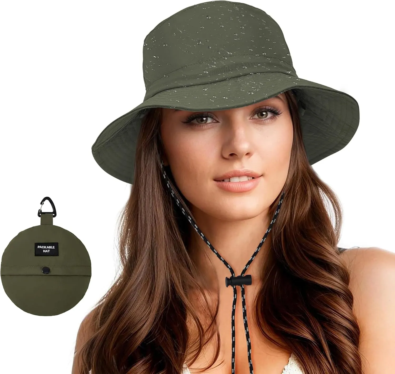 Zando Waterproof Bucket Hat for Woman Men Rain Hat UPF 50  Sun Hats for Women Packable Outdoor Hiking Safari Fishing Hat
